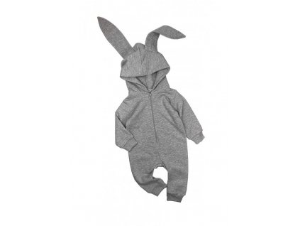 Luxury Kids I Love Milk overal ramper onesie dzieciecy rabbit zajac grey sivá šedá