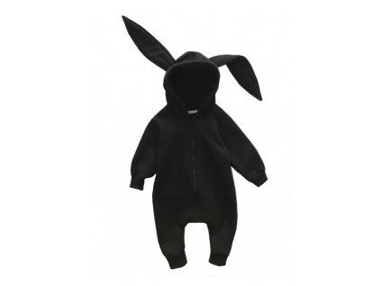 Luxury Kids I Love Milk overal ramper onesie dzieciecy rabbit zajac čierna black