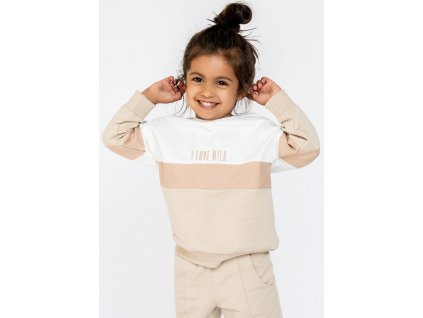 Luxury Kids I Love Milk mikina nude beige bluza nude1