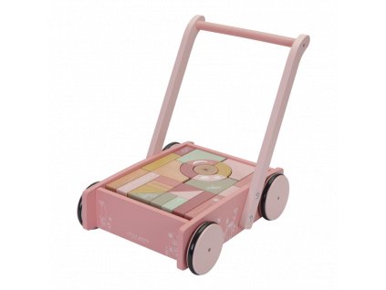 Luxury Kids Little Dutch vozicek vozik s kockami pink flowers