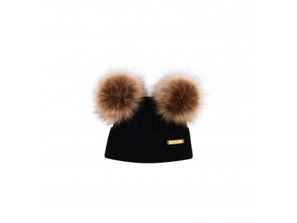 Luxury Kids Bjallra of Sweden zimna ciapka merinoWinter hat Black 0 6 months