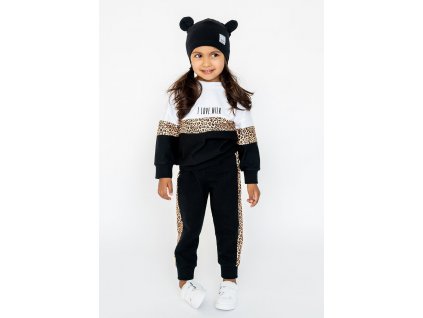 Luxury Kids I Love Milk teplaky leopard spodnie dzieciece ze wstawka leopard 2