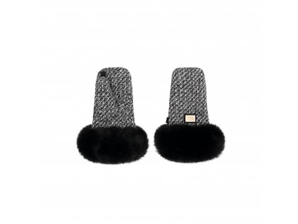 Luxury Kids Bjallra of Sweden rukavice na kocik Handmuff AW22 Black tweed