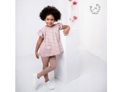 Luxury Kids Missimi bluzka s pufovanymi rukavmi flower print rebrovane leginy