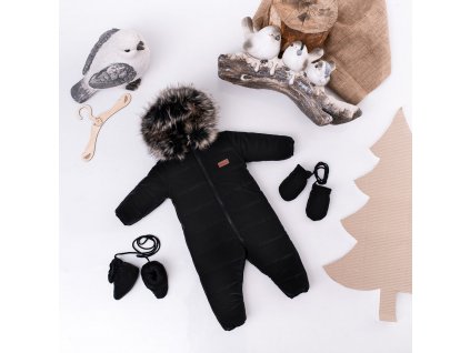 Luxury Kids Missimi winter overall zimny overal kombineza pre deti black cierna matná