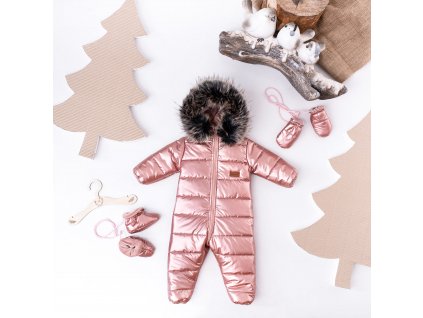 Luxury Kids Missimi winter overall zimny overal kombineza pre deti perleťová rose