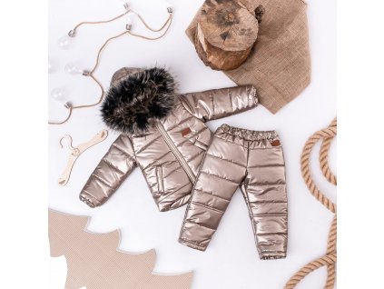 Luxury Kids Missmi zimny komplet bunda a nohavice pre deti gold zlata prosecco