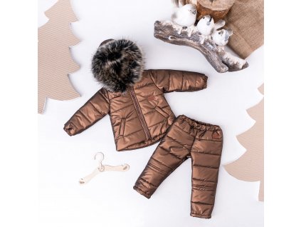 Luxury Kids Missmi zimny komplet bunda a nohavice pre deti bronz