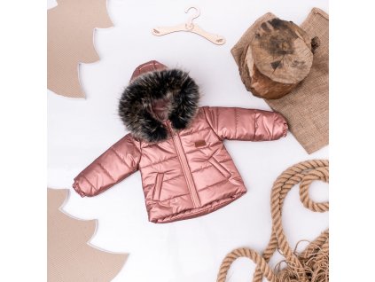 Luxury Kids Missimi zimna bunda pre deti rose gold matná