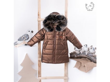 Luxury Kids Missimi zimna predlzena bunda kabat pre deti bronzová bronze