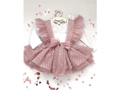 Luxury Kids tylova sukna na traky pre dievcata amore powder pink