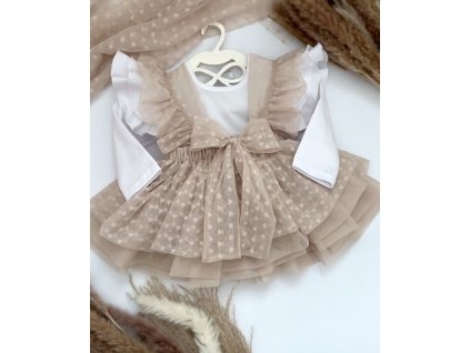 Luxury Kids Bianca Bellarco tylova sukna na traky Amore Beige 1