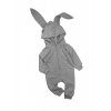 Luxury Kids I Love Milk overal ramper onesie dzieciecy rabbit zajac grey sivá šedá