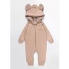 Luxury Kids I Love Milk prechodny overal bawelniany onesie dzieciecy z misiem bezowy beige bezovy