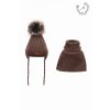 Luxury kids missimi set zimny usianka pilotka ciapka golfovy nakrcnik pre deti brown
