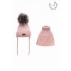 Luxury kids missimi set zimny usianka pilotka ciapka golfovy nakrcnik pre deti powder pink