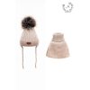 Luxury kids missimi set zimny usianka pilotka ciapka golfovy nakrcnik pre deti beige