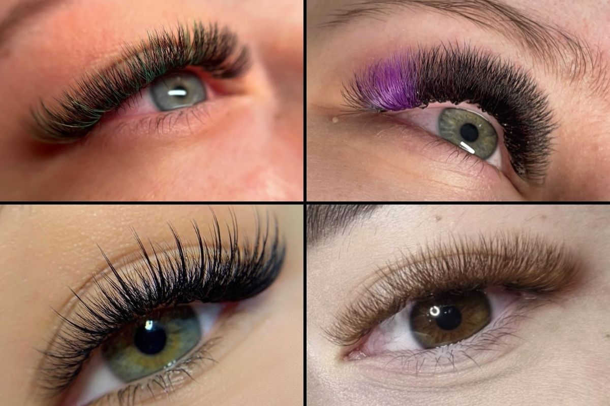 Trendy v prodlužování řas: Anime lashes, wispy look a barevné řasy