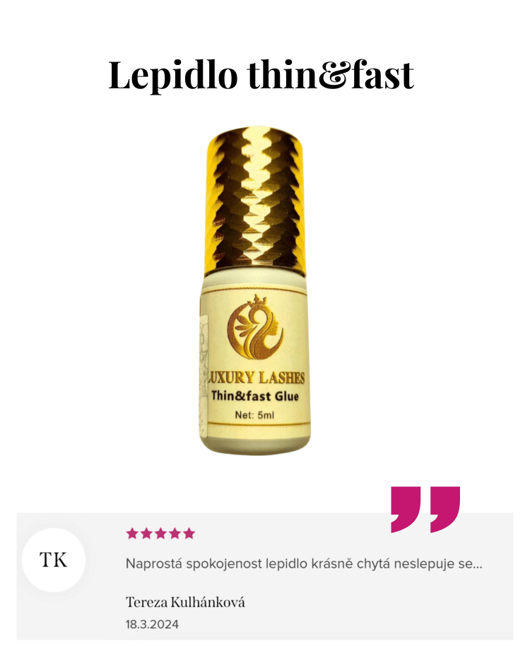 Lepidlo Thin & Fast - čierne 5 ml - veľmi rýchle lepidlo s jemnou konzistenciou, ktoré ocenia pokročilé stylistky.