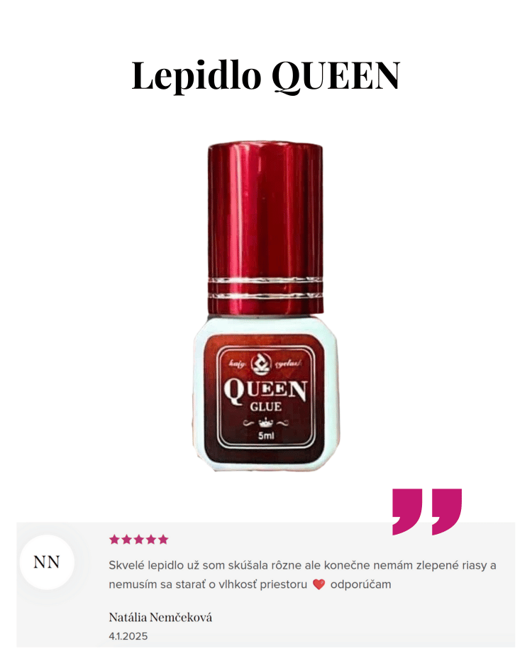 Lepidlo Queen 5 ml – univerzálna voľba vhodná pre mierne pokročilé aj profesionálne stylistky.