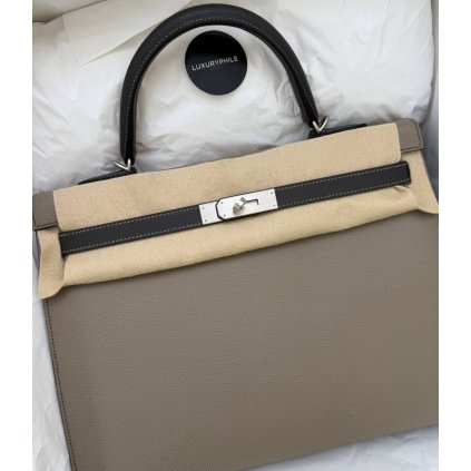 Hermès Kelly 35 Etoupe/Gris