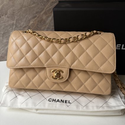 Chanel medium Double Flapbag v caviar kůži