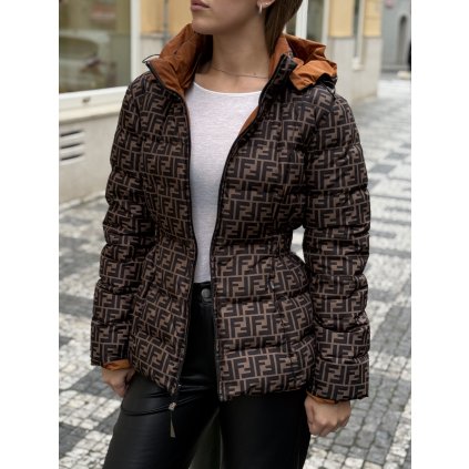 Fendi péřová bunda s logy