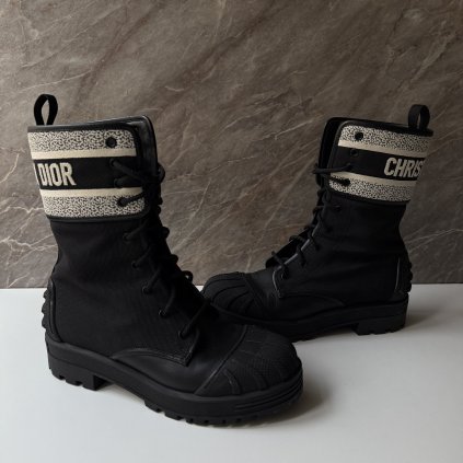 Dior černé boots kůže/textil