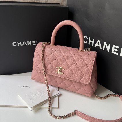Chanel Coco Handle medium růžová kabelka