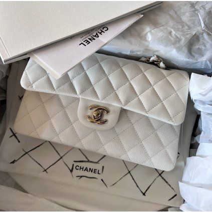 Chanel small Double Flapbag v bílé