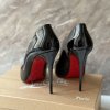 Christian Louboutin černé lakované Hot Chick podpatky