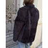 Ivana Mentlova tmavě hnědý shearling kabát