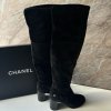 Chanel černé semišové kozačky