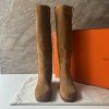 Hermès hnědé semišové boots