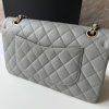 Chanel Classic šedivá flapbag medium