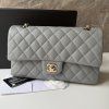 Chanel Classic šedivá flapbag medium
