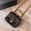 Chanel černá satin top handle textilní kabelka