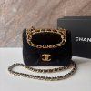 Chanel černá satin top handle textilní kabelka