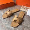 Hermès béžové oran pantofle
