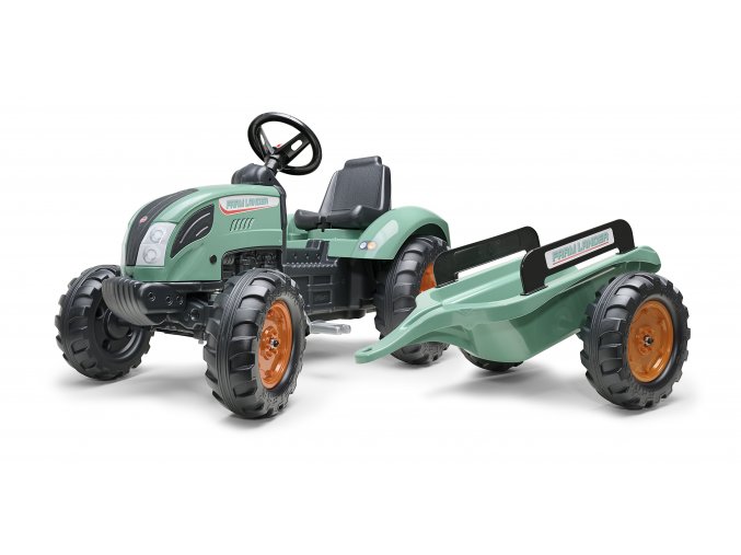 83810 falk traktor slapaci 1054ab farm lander s vleckou zeleny
