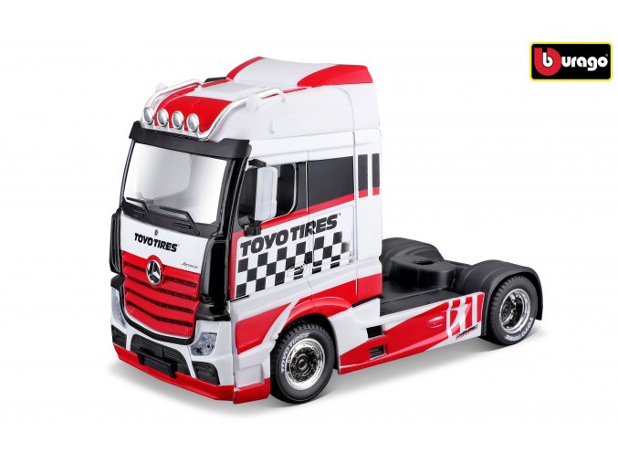 76367 bburago 1 43 mb actros gigaspace red white