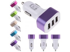 Nabíječka do auta 3x USB (Barva Černá)