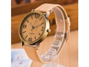 Módní hodinky s dřevěným ciferníkem (Verze 2)