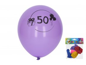 79202 balonek nafukovaci 30 cm sada 5ks s cislem 50
