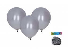 72287 balonek nafukovaci 30cm sada 10ks metalicky stribrny