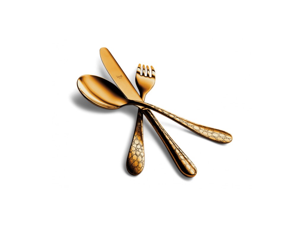 Jednotlivé příbory COCCODRILLO VINTAGE ORO, stařená zlatá  Mepra