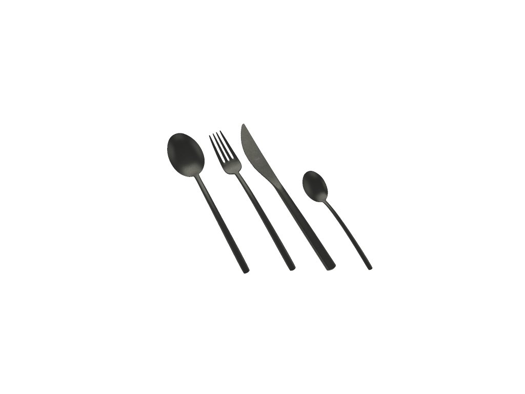 Jednotlivé příbory DUE VINTAGE ICE ORO NERO, stařená matná černá  Mepra