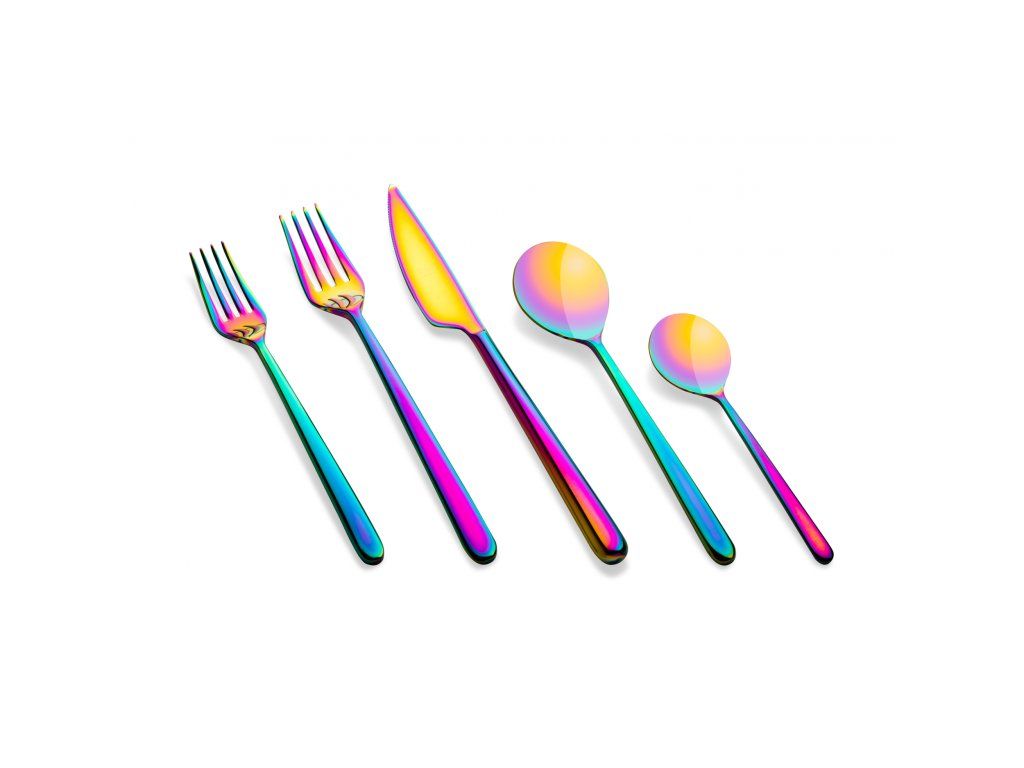 Jednotlivé příbory LINEA VINTAGE RAINBOW, stařená barevná  Mepra