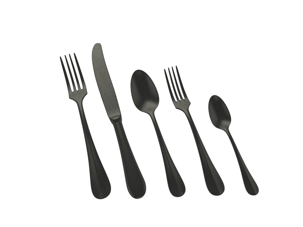 Sada příborů ROMA VINTAGE ICE ORO NERO, stařená matná černá  Mepra