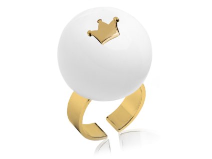 Ballsmania Bílý prsten SYMBALLS QUEEN GOLD BIANCO